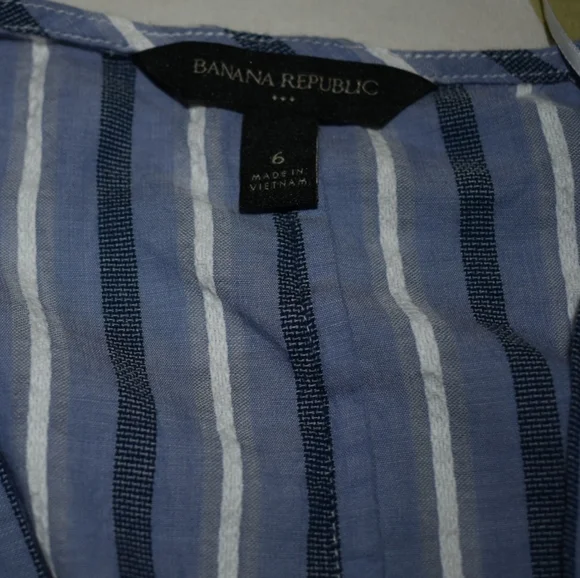 Banana Republic Blue and White Striped Blouse - Picture 3 of 5